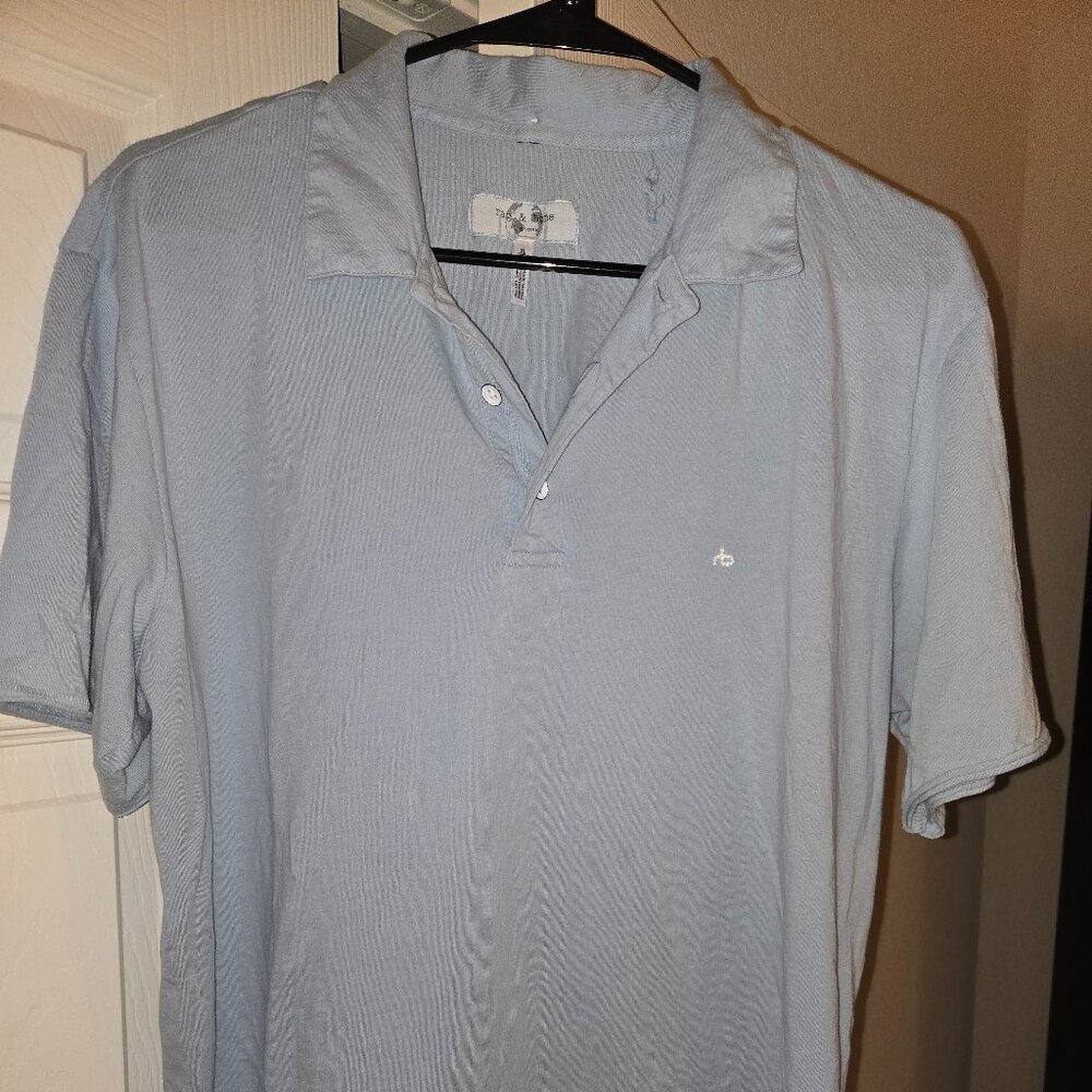NWOT Rag & Bone Baby blue polo XL